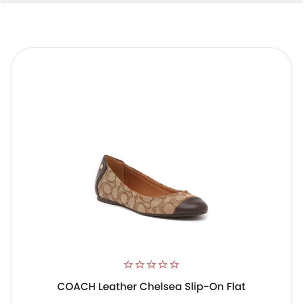“Coach Chelsea” slip on flat; fit like a size 8 (no size indicated on shoe)